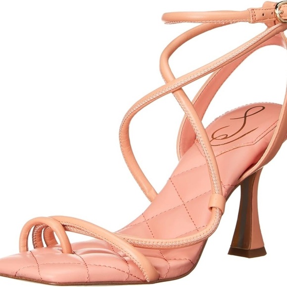 Sam Edelman | Maven Quilted Leather Rose Pink Strappy Sandals Size 6.5 NEW - Picture 2 of 9